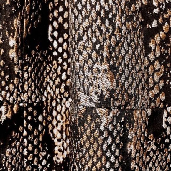 H&M Exclusive Textured Brocade Snakeskin Print Halter Neck Midi Dress Size 4 - Picture 5 of 5